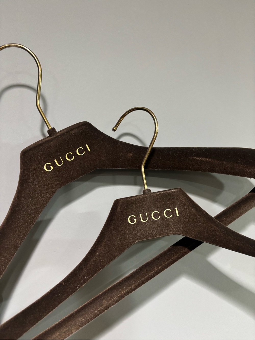 Gucci  Set of 2 Brown Velvet Hangers